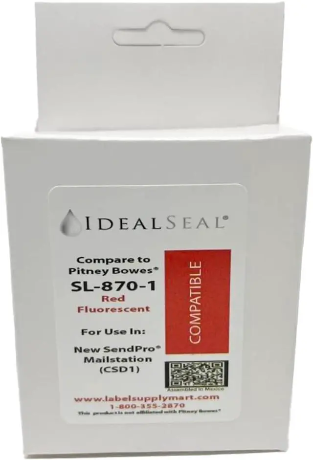 Alt view image 4 of 6 - IDEALSEAL New Replacement Postage Ink for SL-870-1 Red Ink Cartridge for New SendPro Mailstation (CSD1) (2 Pack)