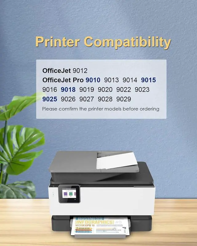 Alt view image 3 of 6 - GALADA Remanufactured Ink Cartridges Replacement  962XL 962 XL for OfficeJet Pro 9015 9010 9025 9020 9018 9012 9028 Printer (1 Black 1 Cyan 1 Magenta 1 Yellow, 4 Pack)