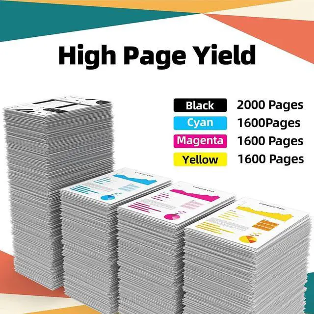 Alt view image 3 of 7 - Topkolor 962XL Ink Cartridges Replacement  962XL 962 XL Ink Cartridges  OfficeJet Pro 9010 9015 9015e 9025 9020 9018 Printer High Page Yield 962XL Ink Cartridges Combo Pack (4 Pack)