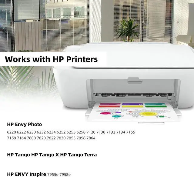 Alt view image 2 of 7 - Ubinki 64XL Color Ink Cartridge Replacement Ink 64 XL HP64 HP64XL Cartridges for Envy 7855 7155 7858 7800 7955e 7255e 7900e 6200 6255 7830 7864 7120 6222 Tango x Printers (2-Pack)