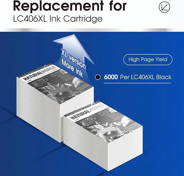 Alt view image 2 of 7 - LC406XL Ink Cartridges Black Replacement  LC406 LC 406 XL  MFC-J4335DW MFC-J4345DW MFC-J4535DW MFC-J5855DW MFC-J6555DW MFC-J6955DW MFC-J5955DW Printer LC406BK
