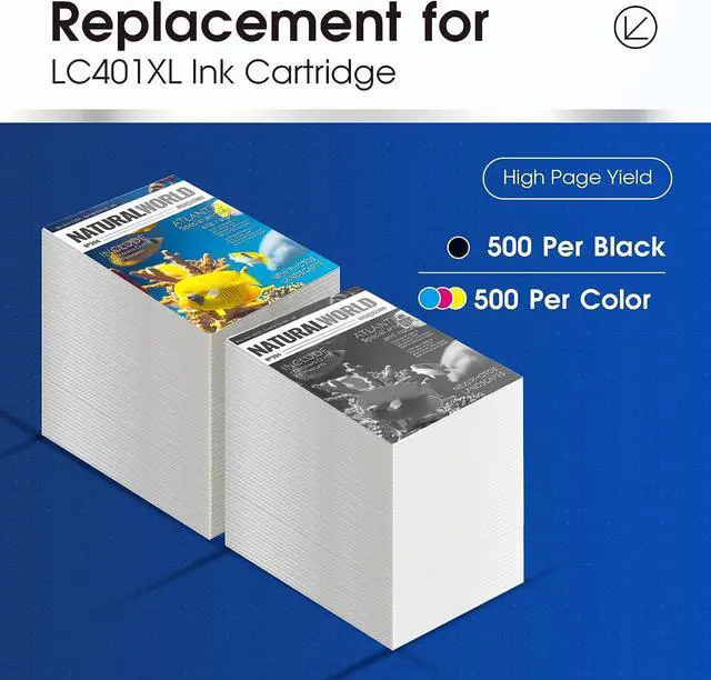 Alt view image 4 of 7 - LC401XL Ink Cartridges Replacement LC401 XL MFC-J1010DW MFC-J1012DW MFC-J1170DW Printer Black Cyan Magenta Yellow (4 Pack)