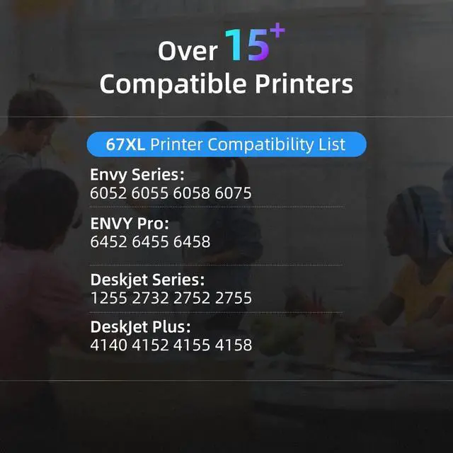 Alt view image 2 of 7 - FACMS Remanufactured Ink Cartridge Replacement 67 67XL for Envy 6052 6058 6075 DeskJet 2732 2755 DeskJet Plus 4152 4155 4158 Printer (2 Black)