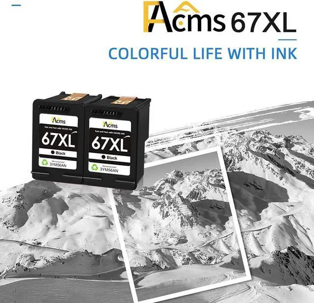 Alt view image 7 of 7 - FACMS Remanufactured Ink Cartridge Replacement 67 67XL for Envy 6052 6058 6075 DeskJet 2732 2755 DeskJet Plus 4152 4155 4158 Printer (2 Black)