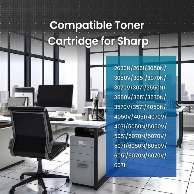 Alt view image 3 of 7 - Ennovor SHIKI Compatible Toner Cartridge for Sharp Full Color MX60NTBA (Black)/ MX61NTBA (Black) (Yeild 40,000pages)