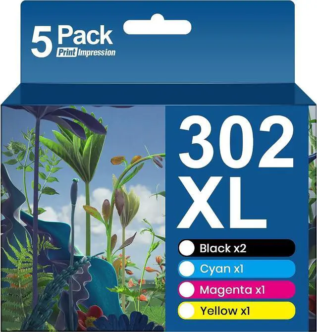 Main image of 302XL T302XL T302 Remanufactured Ink Cartridges Replacement  302 Ink Cartridges Multipack for Expression XP-6000 XP6000 XP-6100 XP6100 Printers (Black Photo Black Cyan Magenta Yellow, 5-Pack)