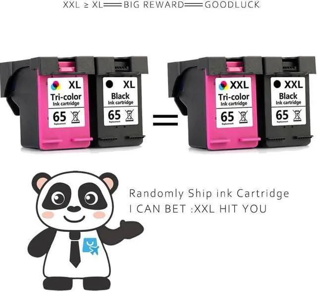 Alt view image 3 of 7 - Aqepbzt Remanufactured Black/Tri-Color Ink Cartridge Replacement  Ink 65 65XL Ink Cartridges Black and Color  AMP 120 100 125 130 Deskjet 3755 2652 3752 2624 Printer