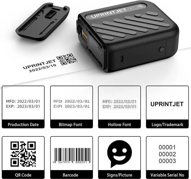 Alt view image 3 of 3 - UPRINTJET BT-2580P Black Original Solvent Quick Dry Ink Cartridge Handheld Inkjet Cartridge Replacement 42ml Quick-Drying Ink Cartridge for Handheld Printer BT-HH6105B2/B10 Mini Inkjet Printer
