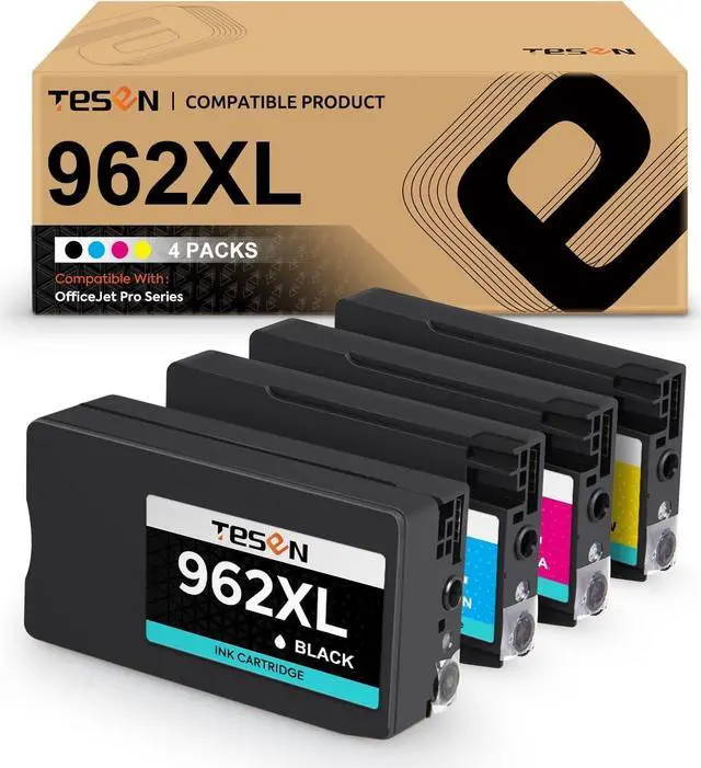 Main image of TESEN Remanufactured 962XL (Larger Capacity) Ink Cartridge Replacement  962XL 962  OfficeJet Pro 9015e 9018e 9028e 9010 9012 9014 9015 9016 9018 9019 9020 9025 9026 Printer (4 Combo Pack)