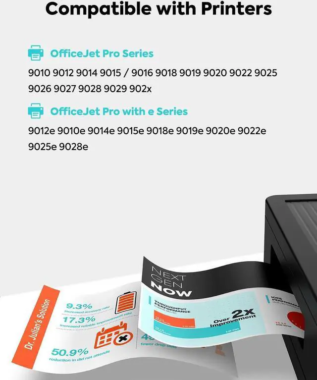 Alt view image 2 of 7 - TESEN Remanufactured 962XL (Larger Capacity) Ink Cartridge Replacement  962XL 962  OfficeJet Pro 9015e 9018e 9028e 9010 9012 9014 9015 9016 9018 9019 9020 9025 9026 Printer (4 Combo Pack)