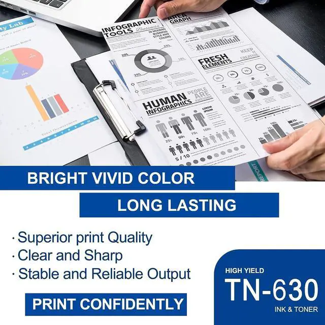 Alt view image 4 of 7 - 1 Pack TN630 TN-630 Black Toner Cartridge Compatible TN630 Replacement  HL-L2300D L2305W L2315DW L2320D L2360DW MFC-L2680W L2685DW L2700DW L2705DW L2707DW L2740DW DCP-L2540DW L2520DW Printe