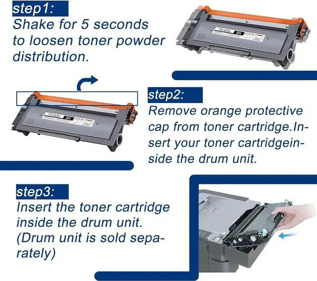 Alt view image 6 of 7 - 1 Pack TN630 TN-630 Black Toner Cartridge Compatible TN630 Replacement  HL-L2300D L2305W L2315DW L2320D L2360DW MFC-L2680W L2685DW L2700DW L2705DW L2707DW L2740DW DCP-L2540DW L2520DW Printe