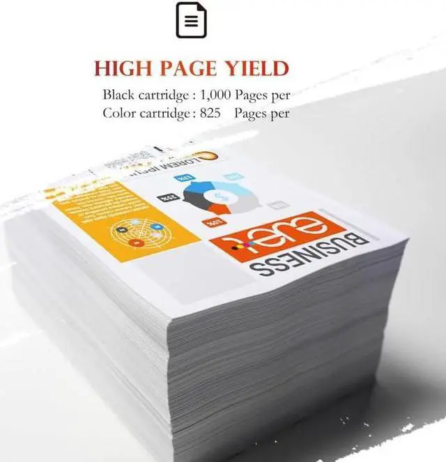 Alt view image 3 of 7 - 932XL 933XL Ink Cartridges Combo Pack High Yield Compatible  932 932XL 933 933XL Ink Cartridges  Printers Officejet 6100 6600 6700 7110 7610 7612, N9H69FN (2 Black, Cyan, Magenta, Yellow)