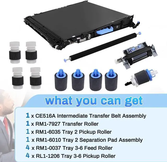 Alt view image 5 of 7 - CE516A CE979-67901 Transfer Belt Compatible with Laserjet CP5525 M750 M775 CE516A Transfer Kit Replacement for CP5525dn CP5225 Transfer Belt