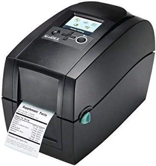 Alt view image 3 of 3 - Godex RT200i 2" Thermal Transfer Printer with Color Display 203 dpi, 7 IPS, USB(H/D), RS232, Ethernet