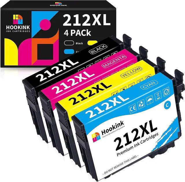 Main image of 212XL Ink Cartridges Remanufactured Replacement  212 Ink Cartridges Compatible  XP-4100 Epson XP-4105 Epson WF-2830 Epson WF-2850 Printer 4-Pack (Black Cyan Magenta Yellow)
