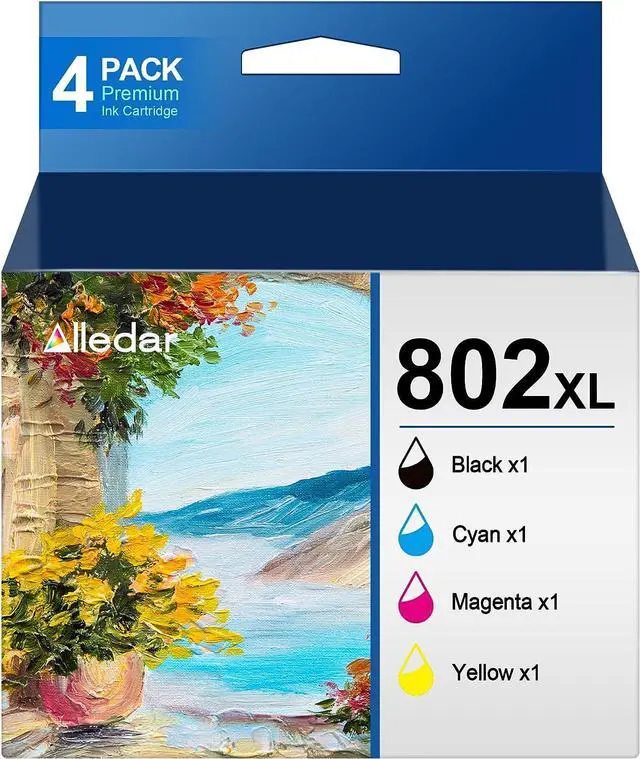 Main image of 802XL 802 Ink Cartridges Remanufactured Replacement  802XL Ink Cartridges Combo Pack  802XL T802 Use  Workforce Pro WF-4730 WF-4740 WF-4720 WF-4734 EC-4020 EC-4030 (4 Pack)