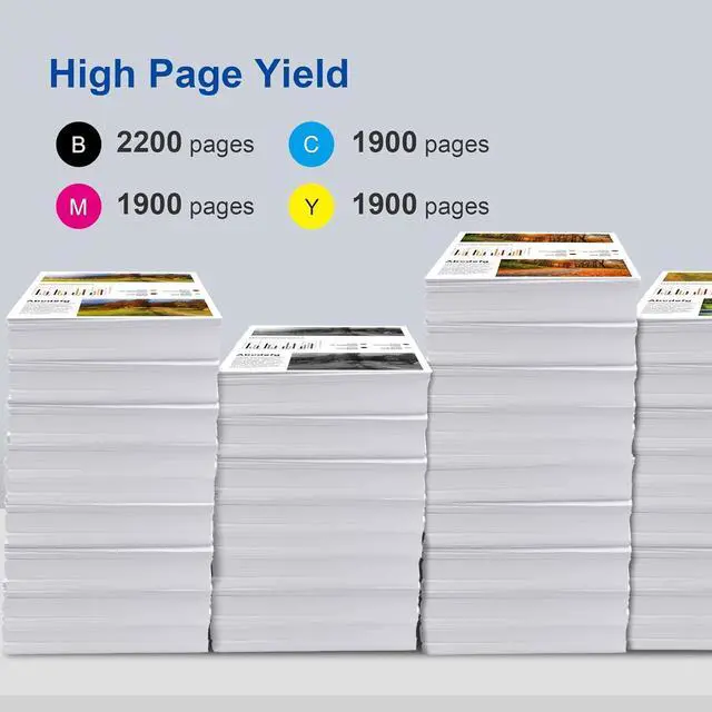 Alt view image 3 of 5 - 802XL 802 Ink Cartridges Remanufactured Replacement  802XL Ink Cartridges Combo Pack  802XL T802 Use  Workforce Pro WF-4730 WF-4740 WF-4720 WF-4734 EC-4020 EC-4030 (4 Pack)