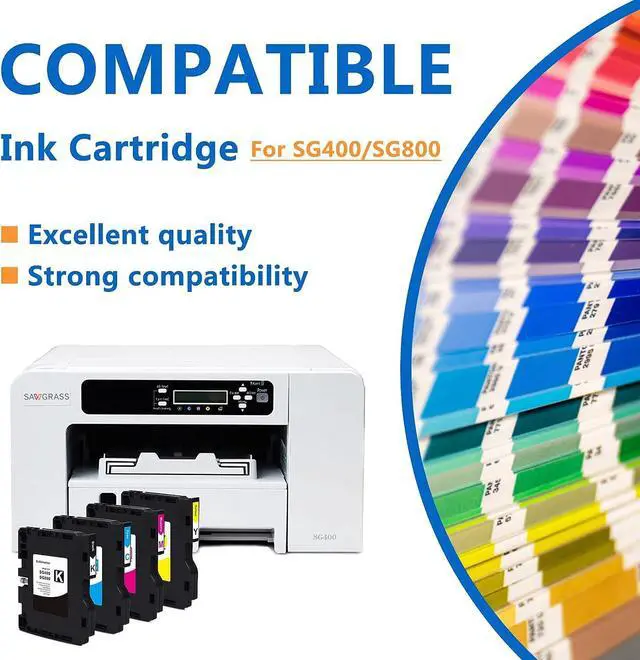 Alt view image 5 of 7 - Primer Ink Sublimation Ink Cartridge Compatible for Sawgrass Virtuoso SG400 SG 800 Printer (1 Black, 1 Cyan, 1 Magenta, 1 Yellow, 4-Pack)