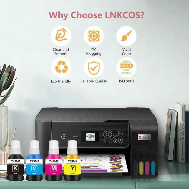 Alt view image 2 of 5 - LNKCOS T49M 4×140ML T49 T49M Sublimation Ink  SureColor F170 F570 Printer (T49M1 Black, T49M2 Cyan, T49M3 Magenta, T49M4 Yellow, 4 Pack)