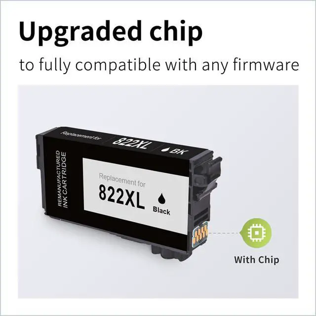 Alt view image 4 of 7 - 822 XL 822XL Ink 822 Remanufactured Ink Cartridges Replacement 822XL Ink Cartridges Combo Pack to use with Epson Workforce Pro WF-3820 WF-4820 WF-4830 WF-4833 4-Pack 822XL 822