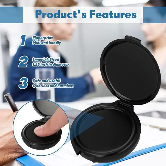Alt view image 5 of 7 - 30 Pcs Mini Fingerprint Thumbprint Ink Pad Black Stamp Ink Pads for Identification Security ID Notary Supplies Law Enforcement Fingerprint Cards Fingerprint Kit Office Home Use 2 x 2.3 Inch