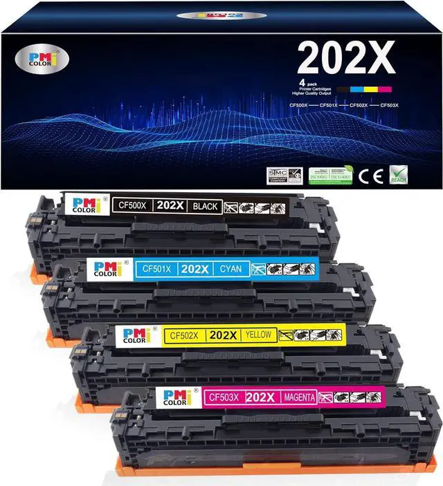 Main image of 202X Toner Cartridges - High Yield 4 Pack Replacement for HP Color Laserjet Pro M254dw MFP M281cdw, M281fdw M281fdn M281 M254 Series
