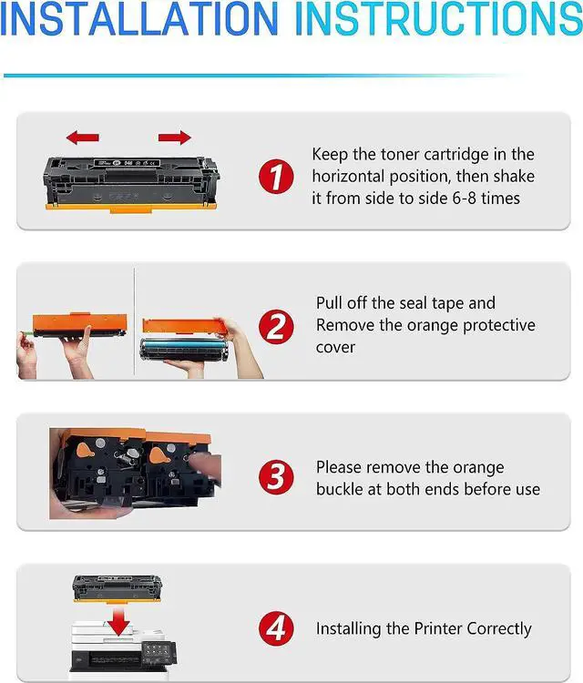 Alt view image 7 of 7 - Ennovor 206A MFP M283cdw Toner - Replacement for HP 206A W2110A Compatible for HP Color Laserjet Pro MFP M283fdw M283cdw ,Laserjet Pro M255dw M255nw Printer Ink (Black Cyan Magenta Yellow)