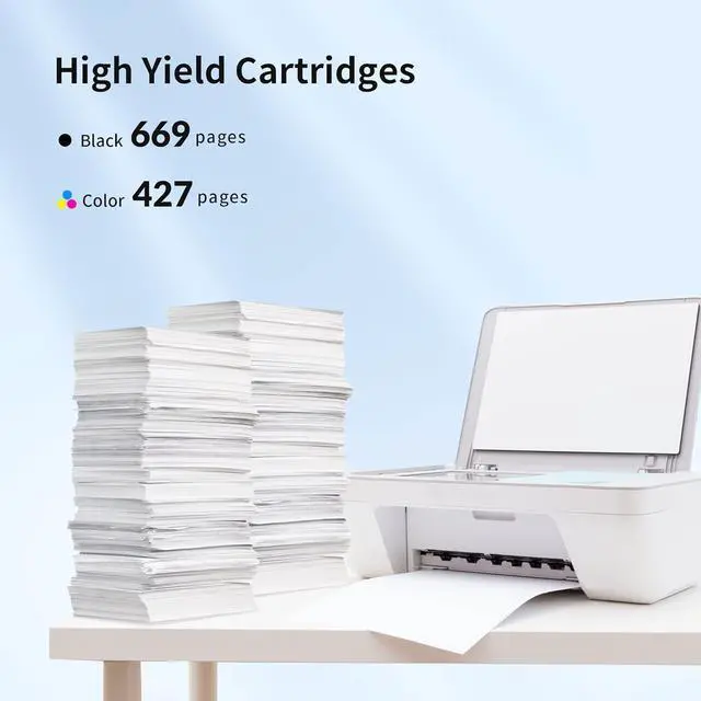 Alt view image 3 of 7 - 65XL Ink Cartridges Combo Pack High Capacity Replacement  Ink 65 65XL Ink Cartridge  Printers DeskJet 3772 3755 3722 3752 3700 2600, Envy 5055 5000 5070 5052 5014 (1 Black, 1 Tri-Color)