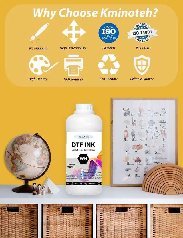 Alt view image 3 of 6 - Kminoteh DTF Ink White 1000ml Refill for DX5 DX7 5113 XP600 I3200 4720 TX800 ET-8550 ET-8500. All DTF Printers, for DTF Heat Transfer Film Printing