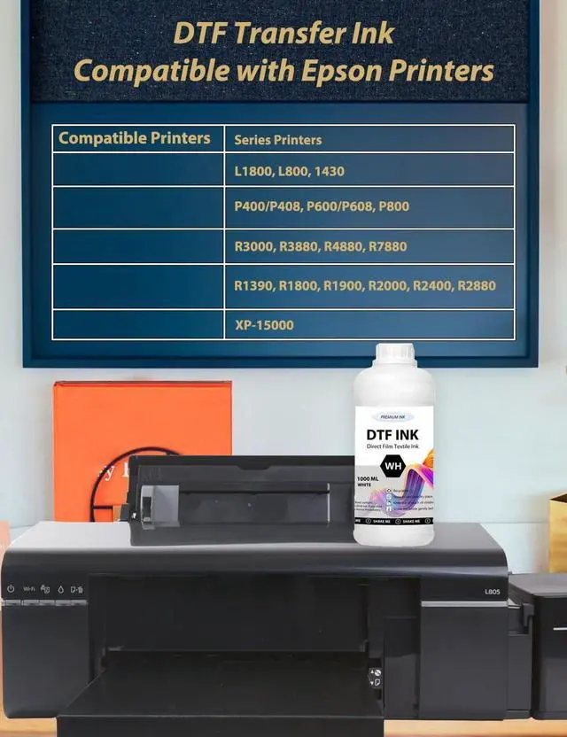 Alt view image 4 of 6 - Kminoteh DTF Ink White 1000ml Refill for DX5 DX7 5113 XP600 I3200 4720 TX800 ET-8550 ET-8500. All DTF Printers, for DTF Heat Transfer Film Printing