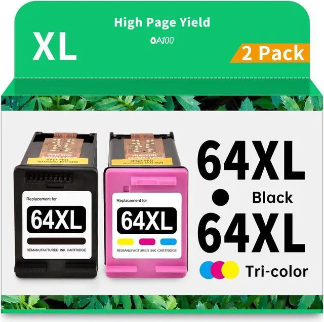 Main image of 64XL Ink Cartridge Printers Remanufactured Ink Cartridge Replacement 64XL Ink Cartridge Combo Pack for Envy Photo 7858 7855 7155 7158 7164 5542 6255 7800 6232 (2 Pack) HP64 Ink HP64XL