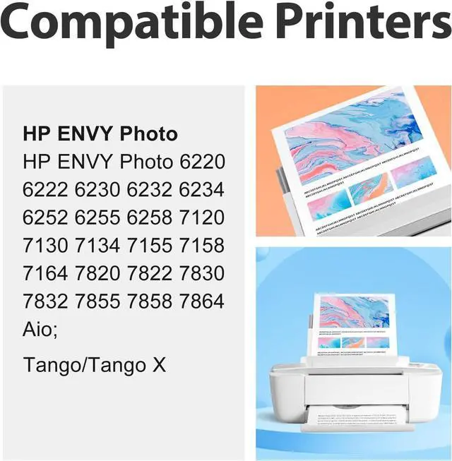 Alt view image 2 of 6 - 64XL Ink Cartridge Printers Remanufactured Ink Cartridge Replacement 64XL Ink Cartridge Combo Pack for Envy Photo 7858 7855 7155 7158 7164 5542 6255 7800 6232 (2 Pack) HP64 Ink HP64XL