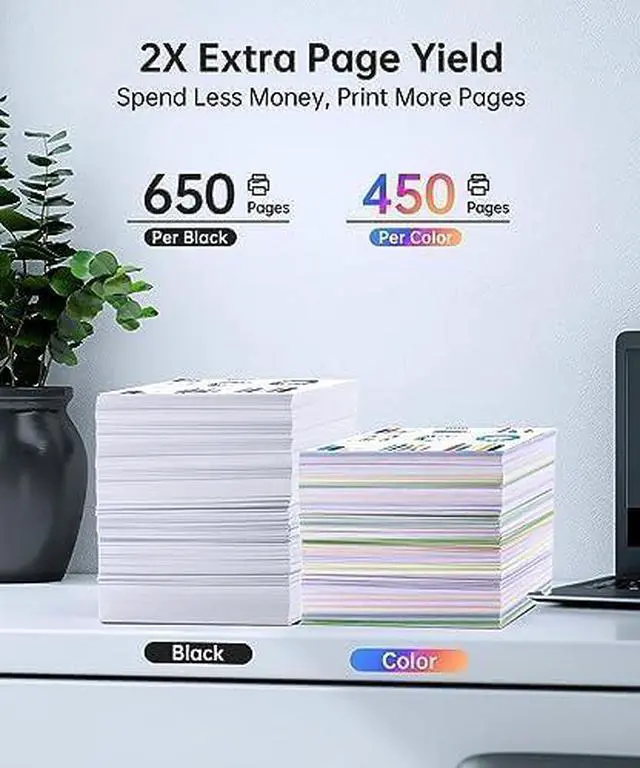 Alt view image 4 of 7 - TOKYOINK 65 Ink cartridges Black Color Combo Pack Remanufactured Compatible  Ink 65 65XL Printer Ink 65, Work for Envy 5058 5055 5034 5032 5030 5014 5012, DeskJet 3755 2655 2624 3758 - BK&Color