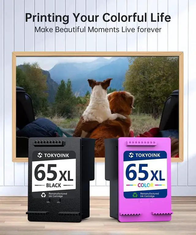 Alt view image 6 of 7 - TOKYOINK 65 Ink cartridges Black Color Combo Pack Remanufactured Compatible  Ink 65 65XL Printer Ink 65, Work for Envy 5058 5055 5034 5032 5030 5014 5012, DeskJet 3755 2655 2624 3758 - BK&Color