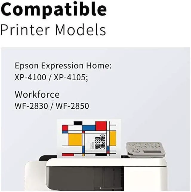 Alt view image 2 of 7 - 212 XL 212XL Ink Cartridges  Printer Remanufactured Replacement  212 212XL Ink Combo Pack Work with Workforce WF-2850 WF-2830 Expression Home XP-4100 XP-4105 (5-Pack)