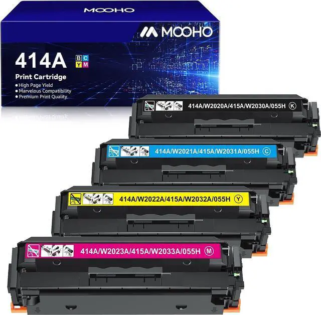 Main image of 414A 414X Toner Cartridges 4 Pack Compatible Replacement  414A W2020A 414X W2020X Work with Color Pro MFP M479fdw M479fdn M454dw M454dn Printer (Black Cyan Yellow Magenta)