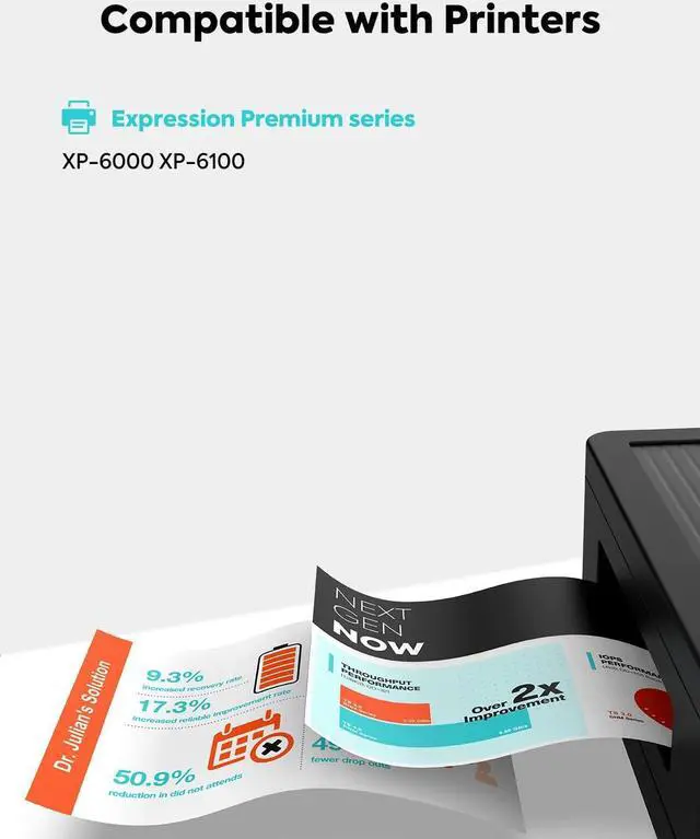 Alt view image 2 of 7 - TESEN Remanufactured 302XL Ink Cartridge Replacement  302XL 302 T302XL T302 with Upgraded Chip Use with Epson XP-6000 XP-6100 Printer 5 Pack T302XL020 T302XL120 T302XL220 T302XL320 T302XL420