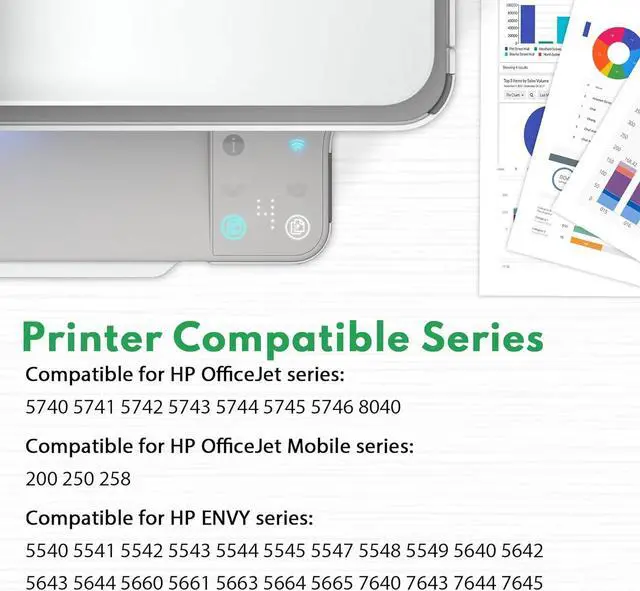 Alt view image 2 of 7 - 62xl Ink Cartridge Combo Pack (2 Pack,1Black/1Tricolor) -LOMENTI Compatible Ink Cartridges Replacement  62XL Ink Cartridge for Envy 7640 5540 5642 5660 OfficeJet 250 5740 8040 Printer