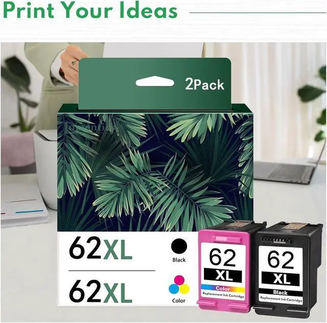 Alt view image 7 of 7 - 62xl Ink Cartridge Combo Pack (2 Pack,1Black/1Tricolor) -LOMENTI Compatible Ink Cartridges Replacement  62XL Ink Cartridge for Envy 7640 5540 5642 5660 OfficeJet 250 5740 8040 Printer