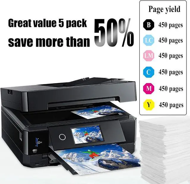 Alt view image 4 of 7 - NoahArk 7 Packs T098 T099 Remanufactured Ink Cartridge Replacement  98 99 for Artisan 700 710 725 730 800 810 835 837 Printer (2 Black,1 Cyan,1 Magenta,1 Yellow,1 Light Cyan,1 Light Magenta)