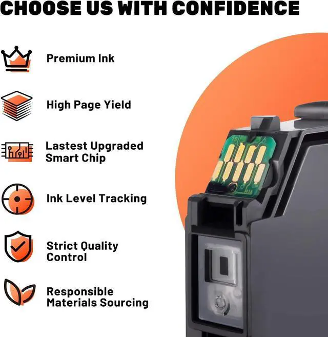 Alt view image 4 of 6 - COCCINK 822XL Ink Cartridges  822 XL T822 for Workforce Pro WF-3820 WF-4830 WF-4820 WF-4833 WF-4834 Printer Ultra Combo Pack Remanufactured Printer Ink (Black Cyan Magenta Yellow, 4 Pack)