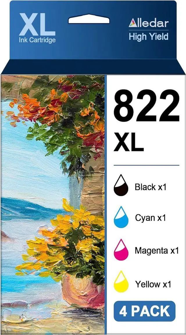 Main image of 822XL Ink Cartridges Remanufactured Replacement  822XL 822 XL 822 T822XL Use for Workforce Pro WF-4820 WF-3820 WF-4830 WF-4833 WF-4834 Printer Ink (Black, Cyan, Magenta, Yellow,4 Pack)