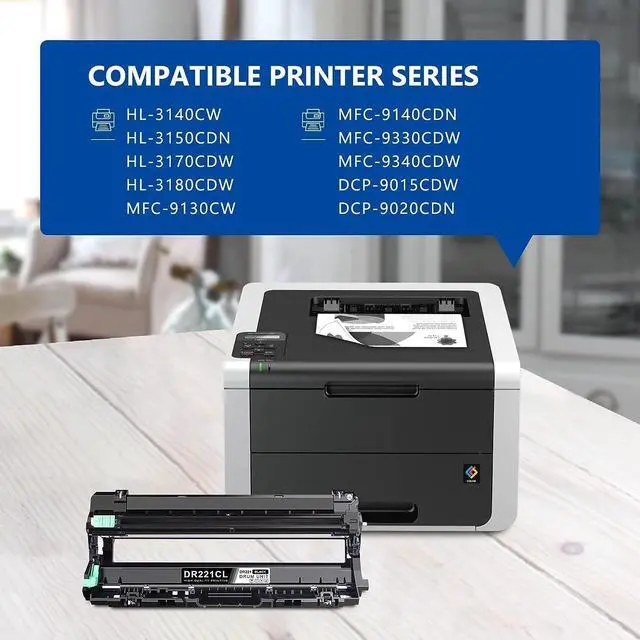 Alt view image 2 of 7 - DR221CL Drum Unit 1-Pack Compatible DR-221CL Drum Unit Black Replacement  DR221CL Drum Unit HL-3170CDW 3180CDW MFC-9330CDW 9340CDW DCP-9015CDW Printer (Not Include Toner)