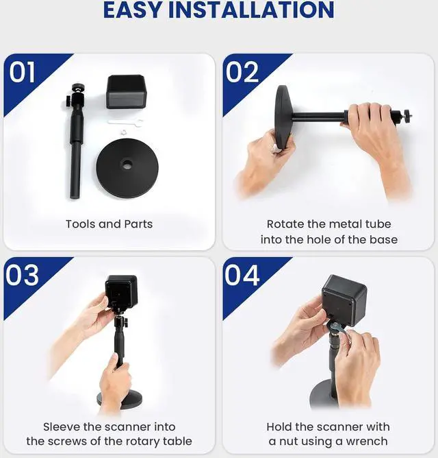 Alt view image 7 of 7 - Eyoyo 1D 2D Hands-Free Barcode Scanner with Height Adjustable Stand, Omni-Directional Presentation Desktop Bar Code Scanner with Automatic Sensing Scanning for POS Checkout Counter Book Library