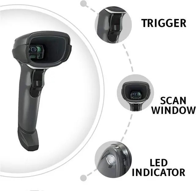 Alt view image 5 of 7 - Ze bra DS4608-SR Standard Range 1D 2D Handheld Bar code Scan ner QR Wired USB Imager Black Corded Screen Code Reader for POS System