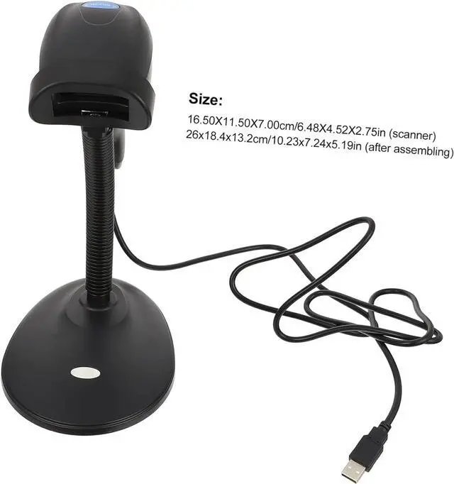 Alt view image 5 of 7 - STOBOK Barcode Scanner Practical Bar Code Reader Portable Scanners Qr Code Scanner Scanning Supply Qr Supply Automatic Barcode Reader Accessories Scanner Black WiFi Abs Qr Code Reader
