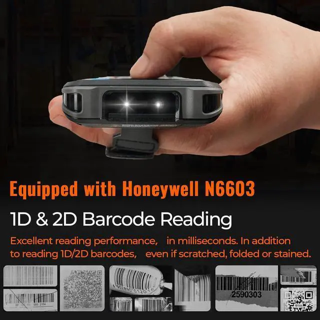 Alt view image 4 of 6 - Android Barcode Scanner WINTEX Mobile Computer with 2D Scanner Charging Base 4" Handheld Rugged PDA Support Wireless Wi-Fi 3G 4G, 4500mAh Removable Battery