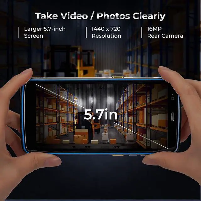 Alt view image 2 of 7 - MUNBYN Android Barcode Scanner with Full Screen, 5.7-inch PDA Android 10, 2D 1D Barcode Scanner, MUNBYN Inventory QR Scanner, Handheld Mobile Computer, 3+32G, IP67 Dual-Band Wi-Fi 4G BT Data Collector