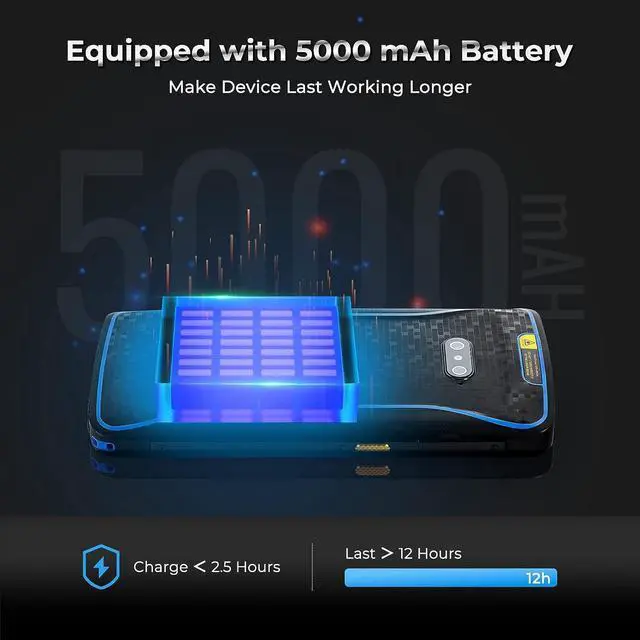 Alt view image 3 of 7 - MUNBYN Android Barcode Scanner with Full Screen, 5.7-inch PDA Android 10, 2D 1D Barcode Scanner, MUNBYN Inventory QR Scanner, Handheld Mobile Computer, 3+32G, IP67 Dual-Band Wi-Fi 4G BT Data Collector